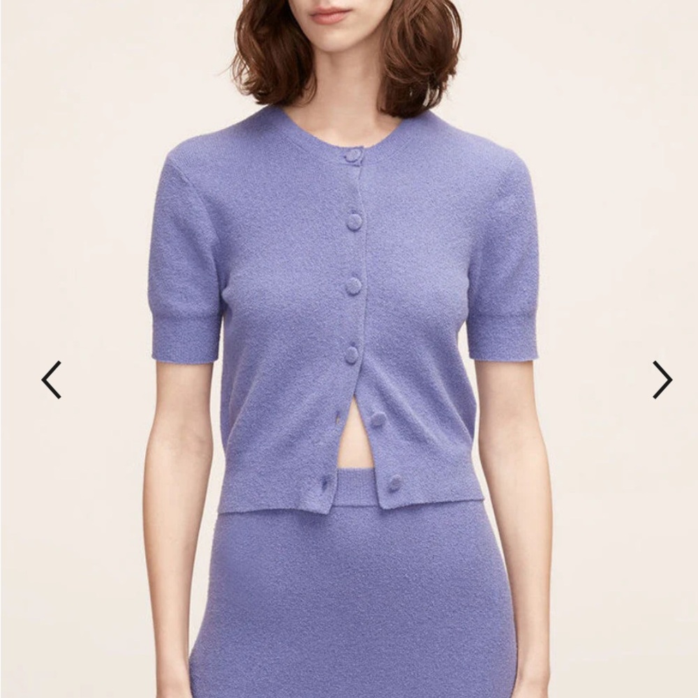 Rebecca Taylor Lightweight Boucle Cardigan and Skirt set size M Perwinkle